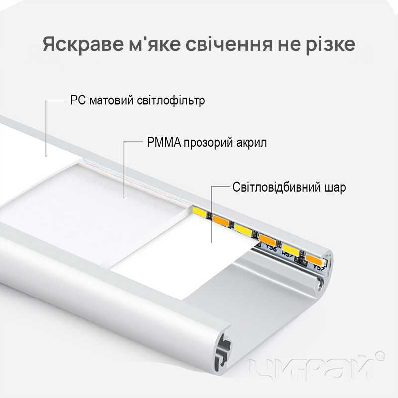 Led лампа з датчиком руху та акумулятором "SUPER SLIM"