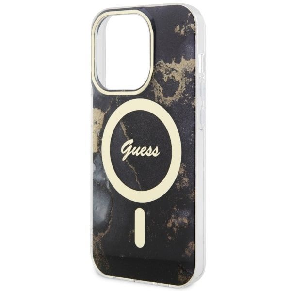 Etui Guess Golden Marble iPhone 14 Pro Max 6.7" Czarny z Magsafe