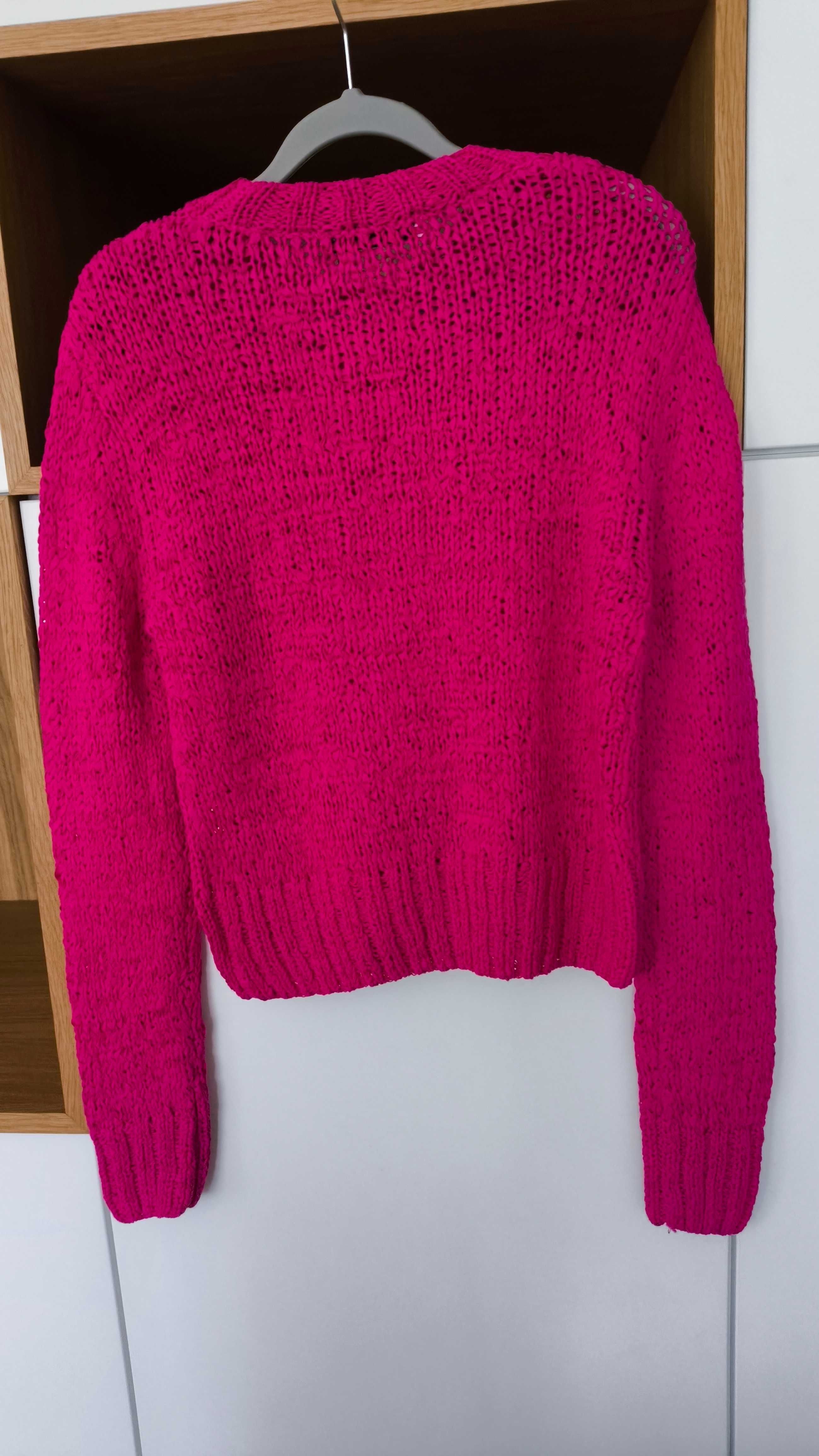 Sweter Zara M Sweterek fuksja