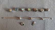 Zestaw charmsów, charms, bransoletka, srebrna, srebro