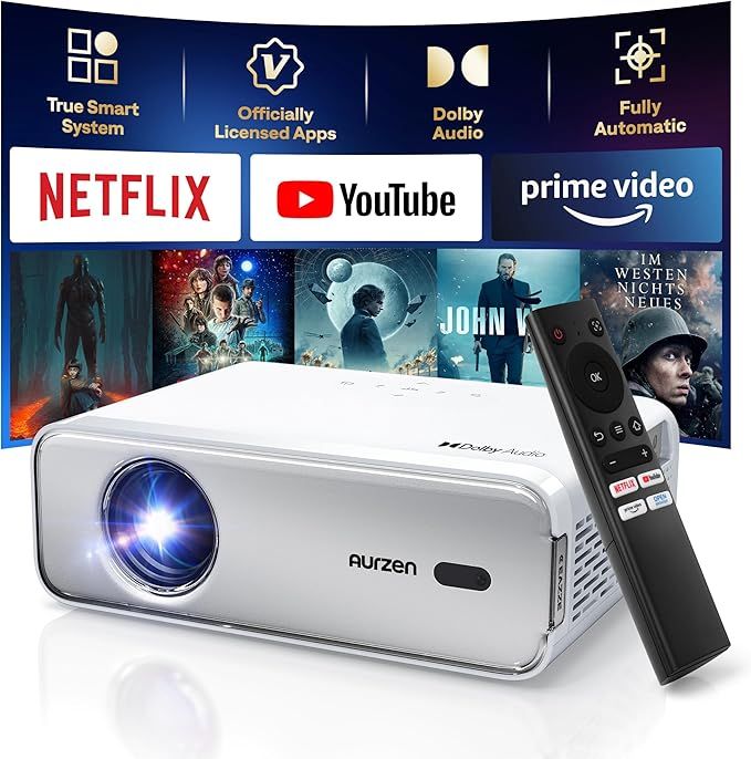 Aurzen EAZZE D1 4K Inteligentny Projektor Netflix 5G WiFi Bluetooth