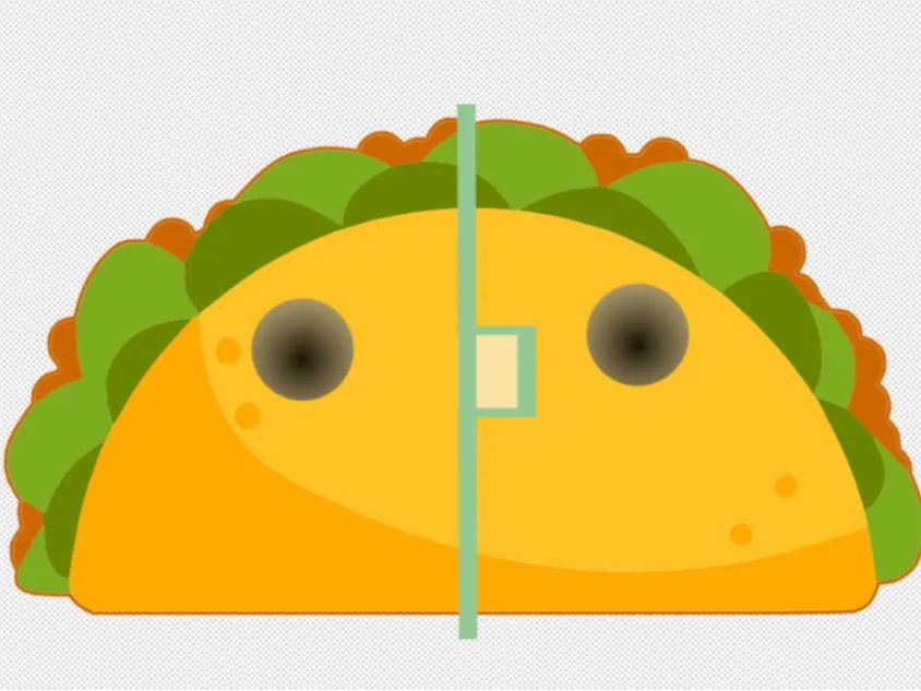 Taco Divertido com Dobradiça e Olhos