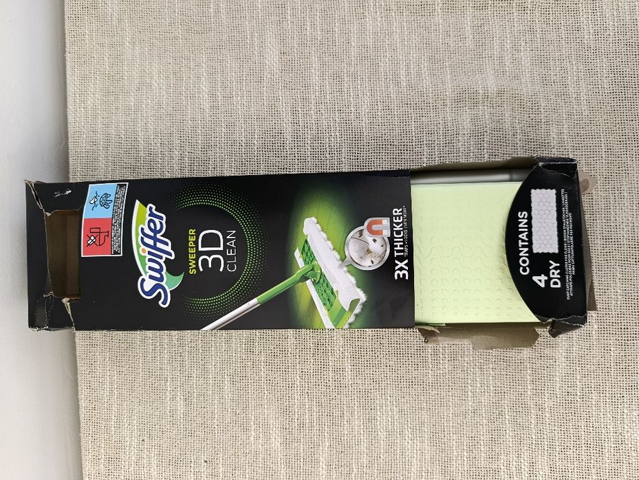 Swiffer 3D Cleaner Zestaw Startowy – Miotła + Chusteczki, Nowy