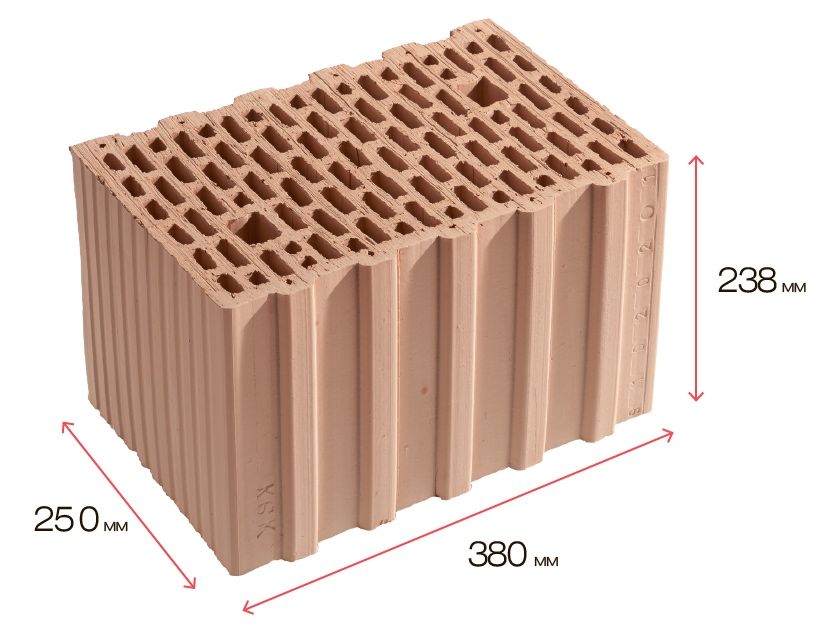 Керамоблок великоформатний  38/25 - 11,6 NF