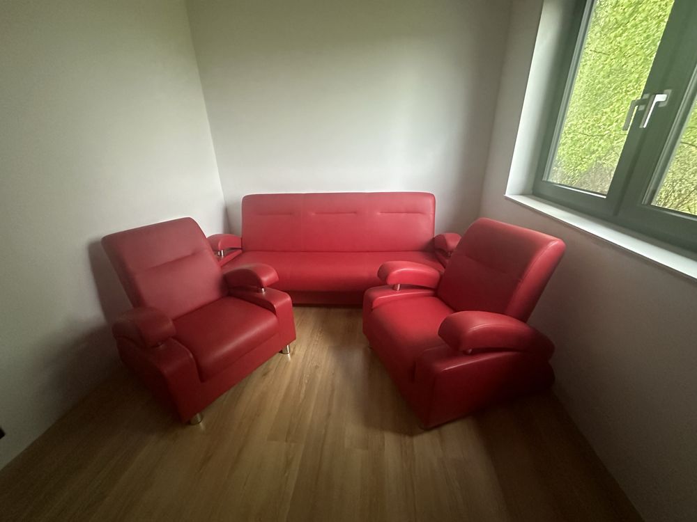 Sofa i dwa fotele skórzane stan idealny