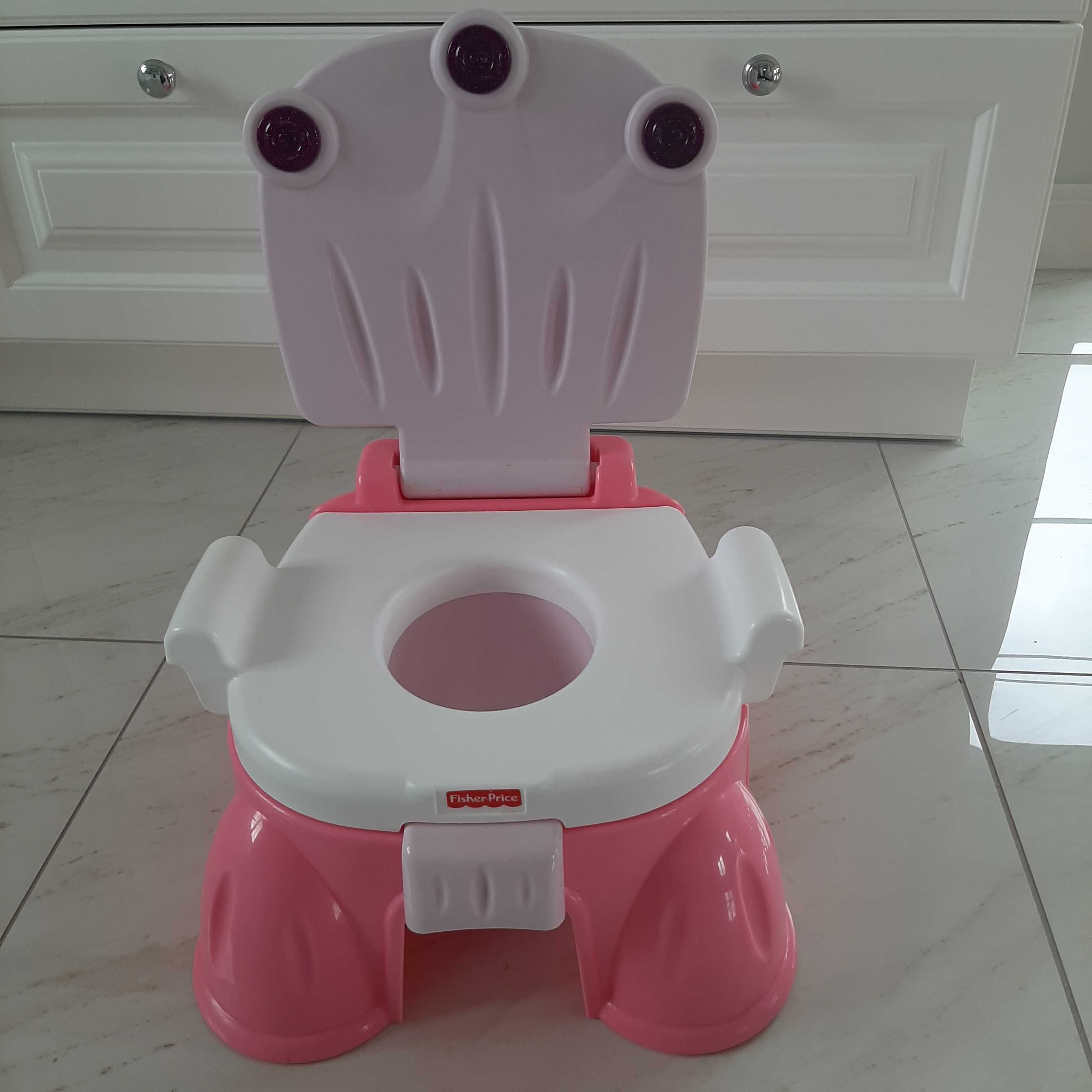 Nocnik -tron, podstawka 2w1 Fisher Price dla dziewczynki z klapą