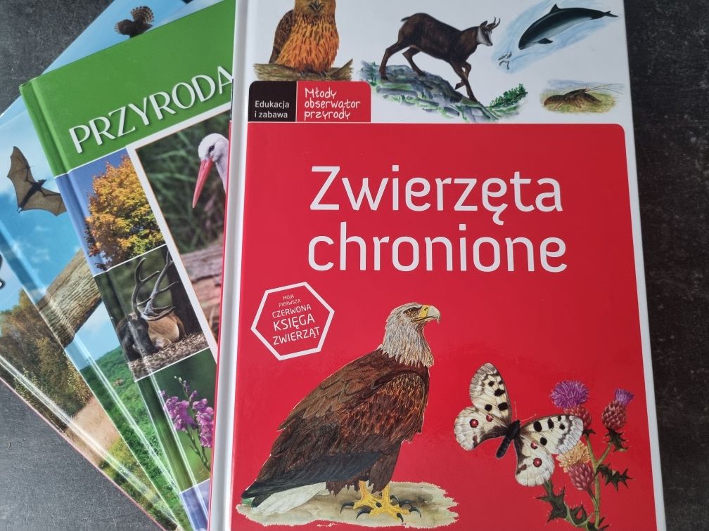 Nowe 4 książki: przyrodnicze- Ssaki, Zwierzęta chronione, Ptaki Polski