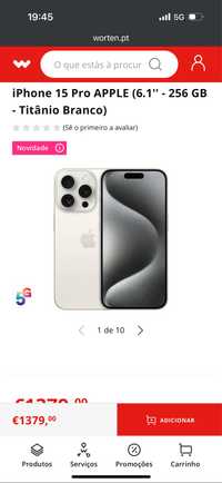 iPhone 15 pro 256 GB Cor Titanio branco