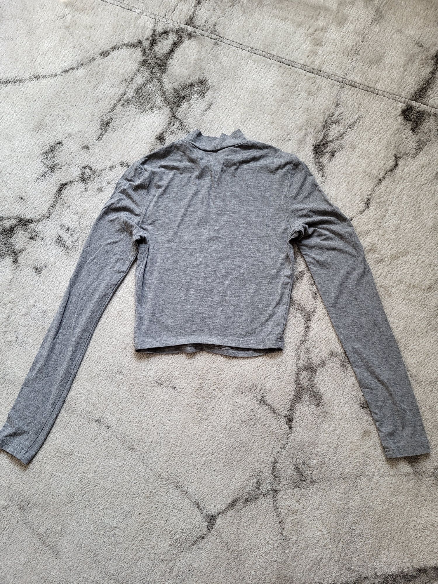 Szary golf crop top z długim rękawem Shein XS