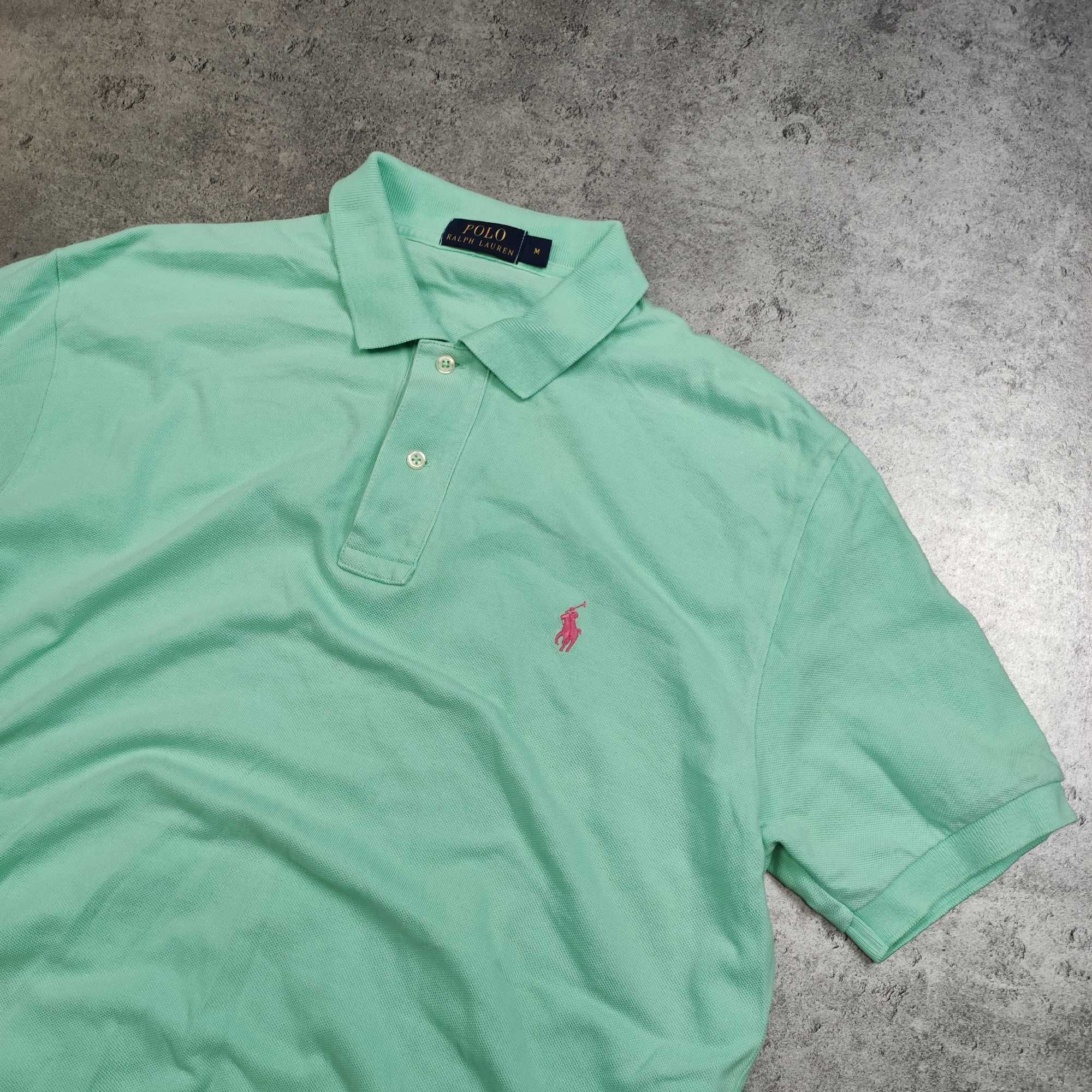 MĘSKA Koszulka Polo Elegancka PREMIUM Miętowa Polo Ralph Lauren Konik