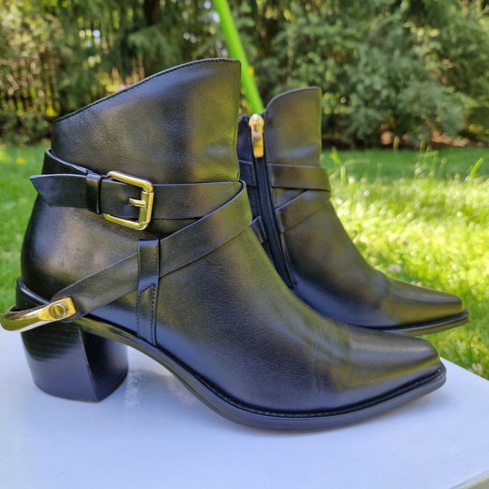 Stylowe ocieplane botki ze skóry naturalnej marki Prima Moda r.37