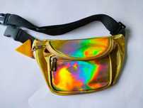 Saszetka nerka holo holograficzna złota