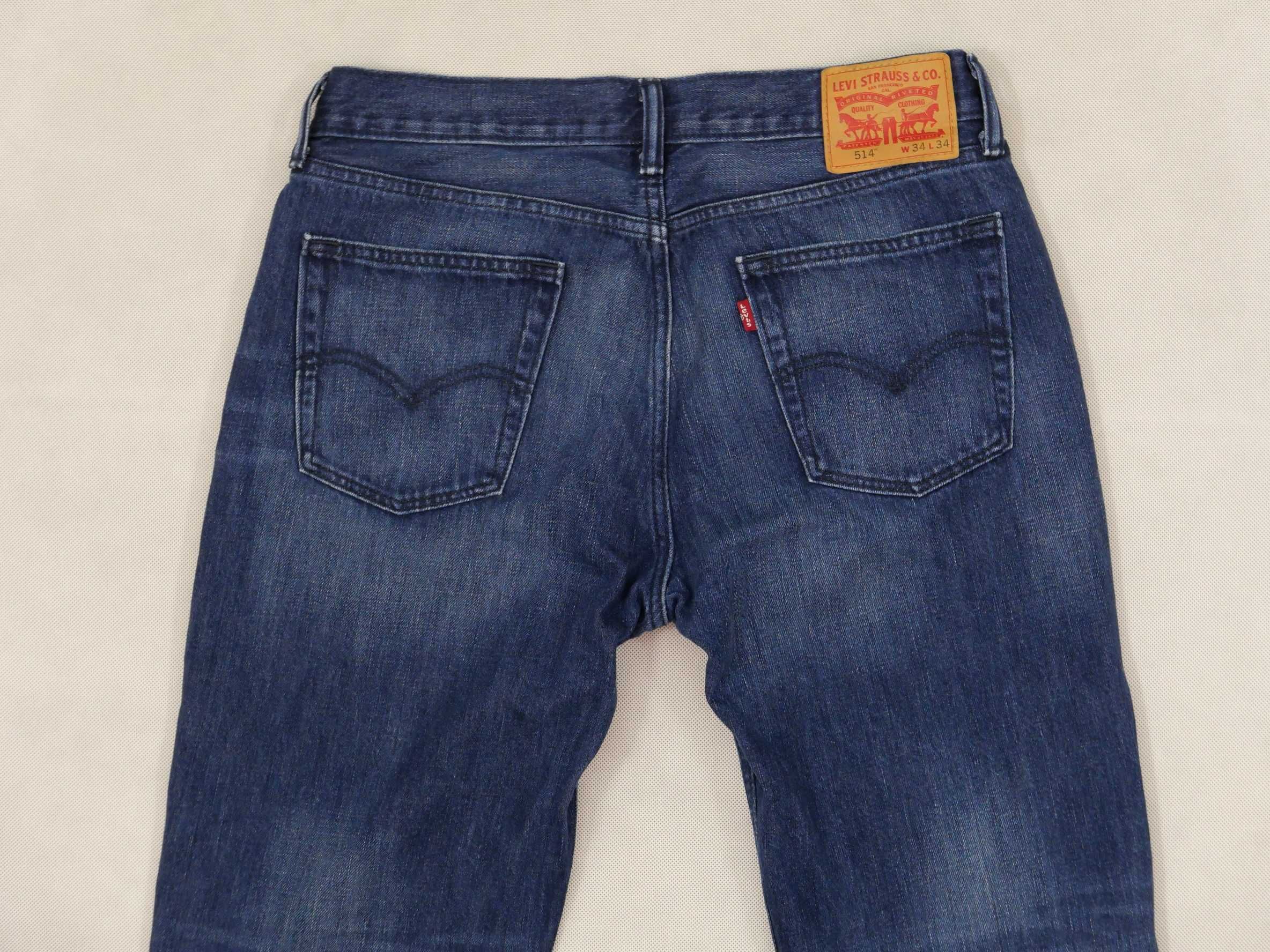 Levis 514 spodnie jeansowe jeansy granatowe W34 L34