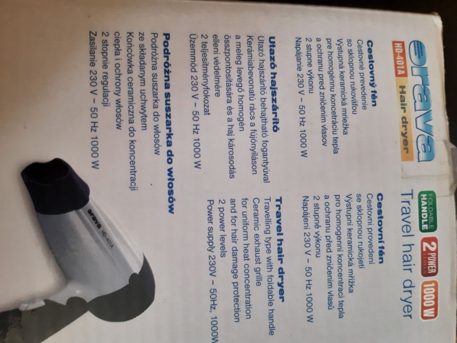 Wyprzedaż niska cena  Podróżna suszarka ceramiczna końcówka 1000W