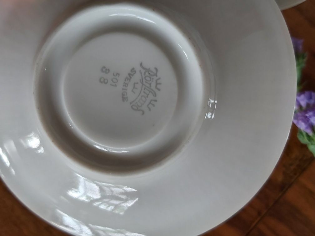 PEREŁKA Rorstrand sverige PORCELANA sygnowana filiżanki 6 szt