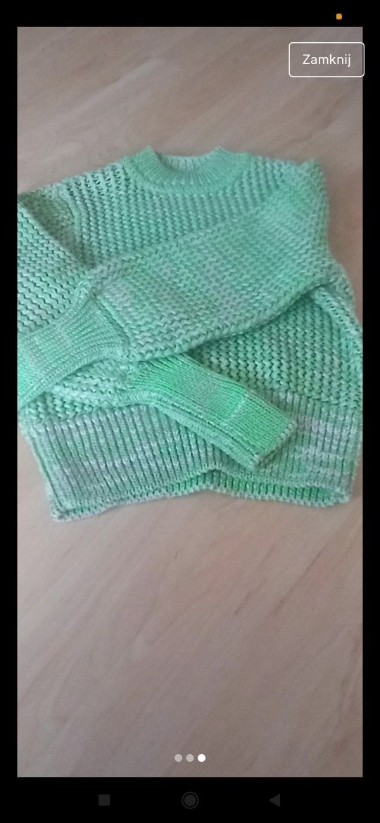 Sweter zielony melanż H&M