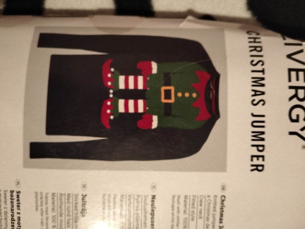 Sweter męski świąteczny elf granatowy