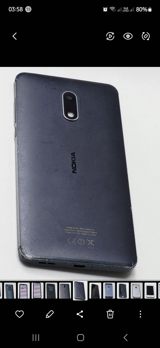 Uszkodzona Nokia 6 brak wyswietlacza