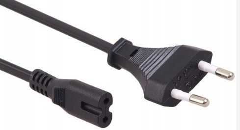 3X Kabel MINI JACK - 2x RCA +  kabel zasilający Ósemka 1,8m-2m