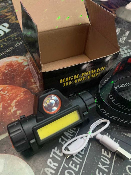 Міні-світлодіодний налобний ліхтар USB з сильним магнітом