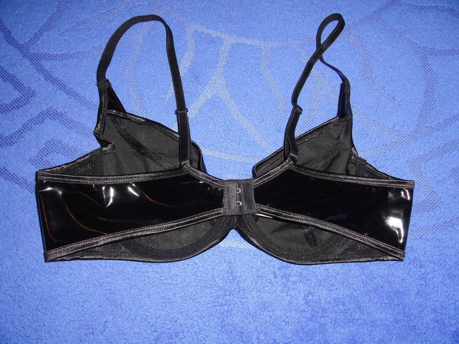 Кожаный стрейчевый бюстгальтер (эко кожа лак)
