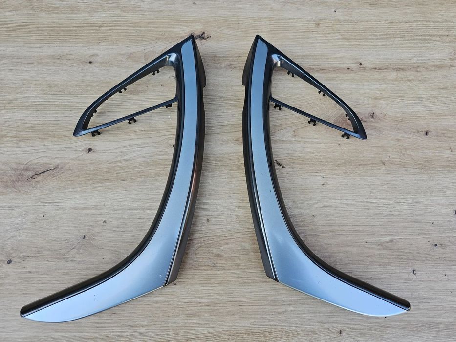 DEKORY DRZWI LISTWY RĄCZKI LEWY PRAWY PRZÓD OPEL ASTRA J SREBRO CARBON