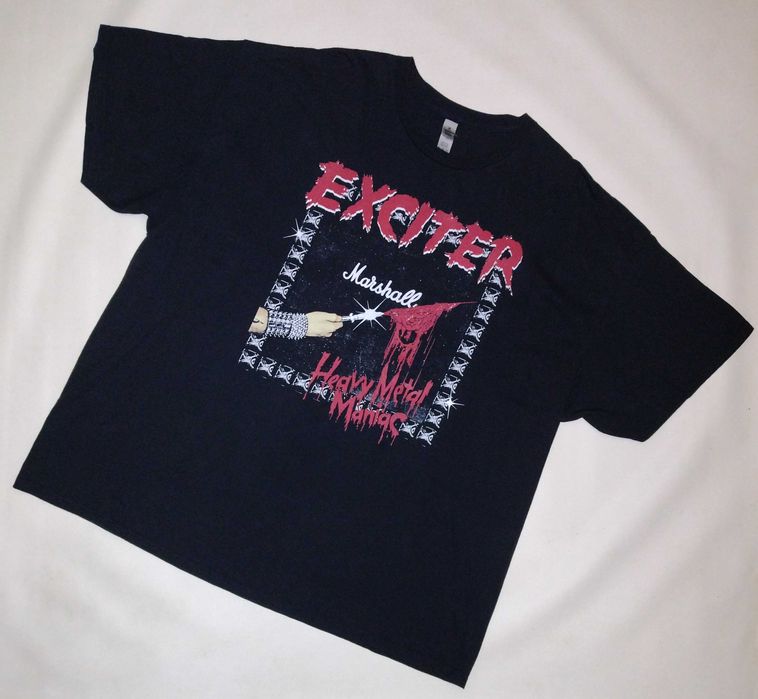 Чорна футболка мерч група Exciter "Gildan" стан ідеальний р.3XL/4XL