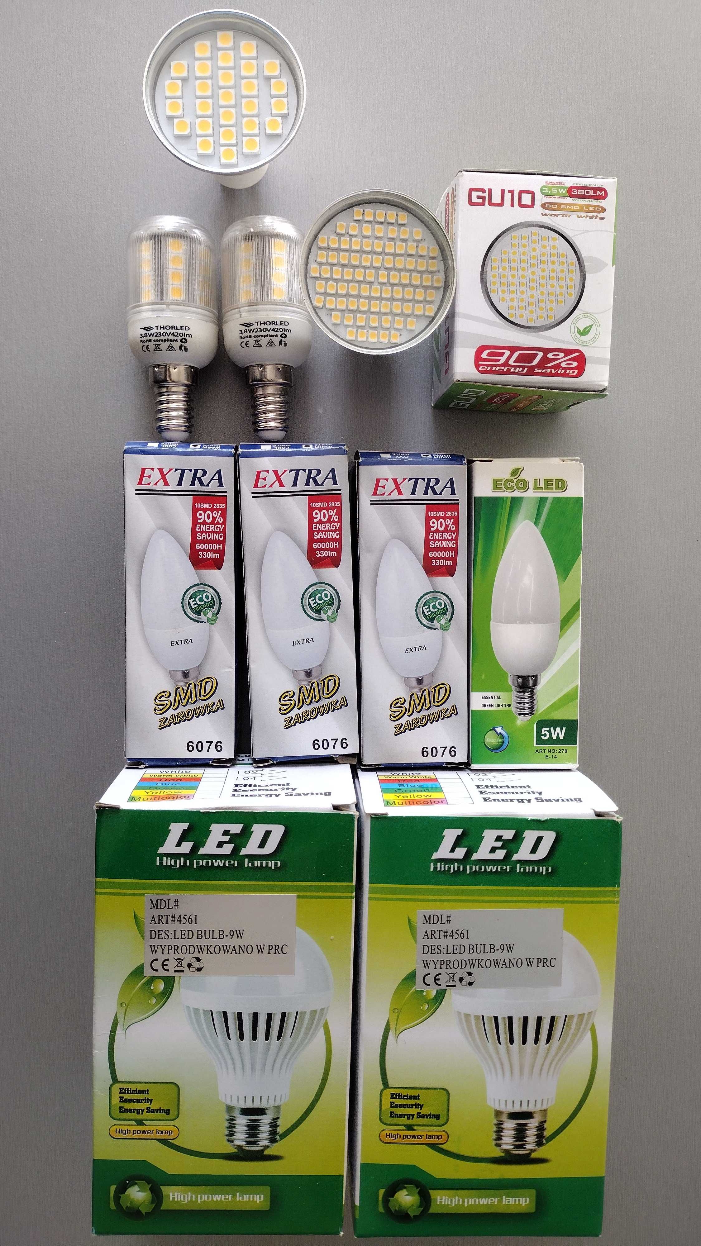 Żarówki LED E14, E27, GU10 barwa ciepła / zimna