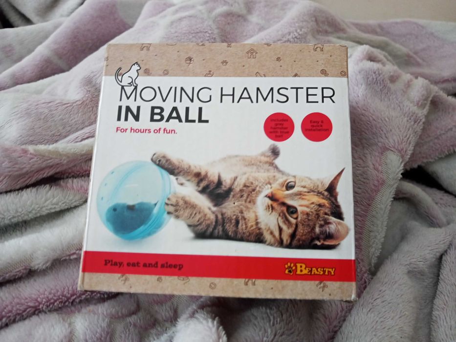 mysz chomik w kuli piłka dla kotów zabawka kot nowa interaktywna