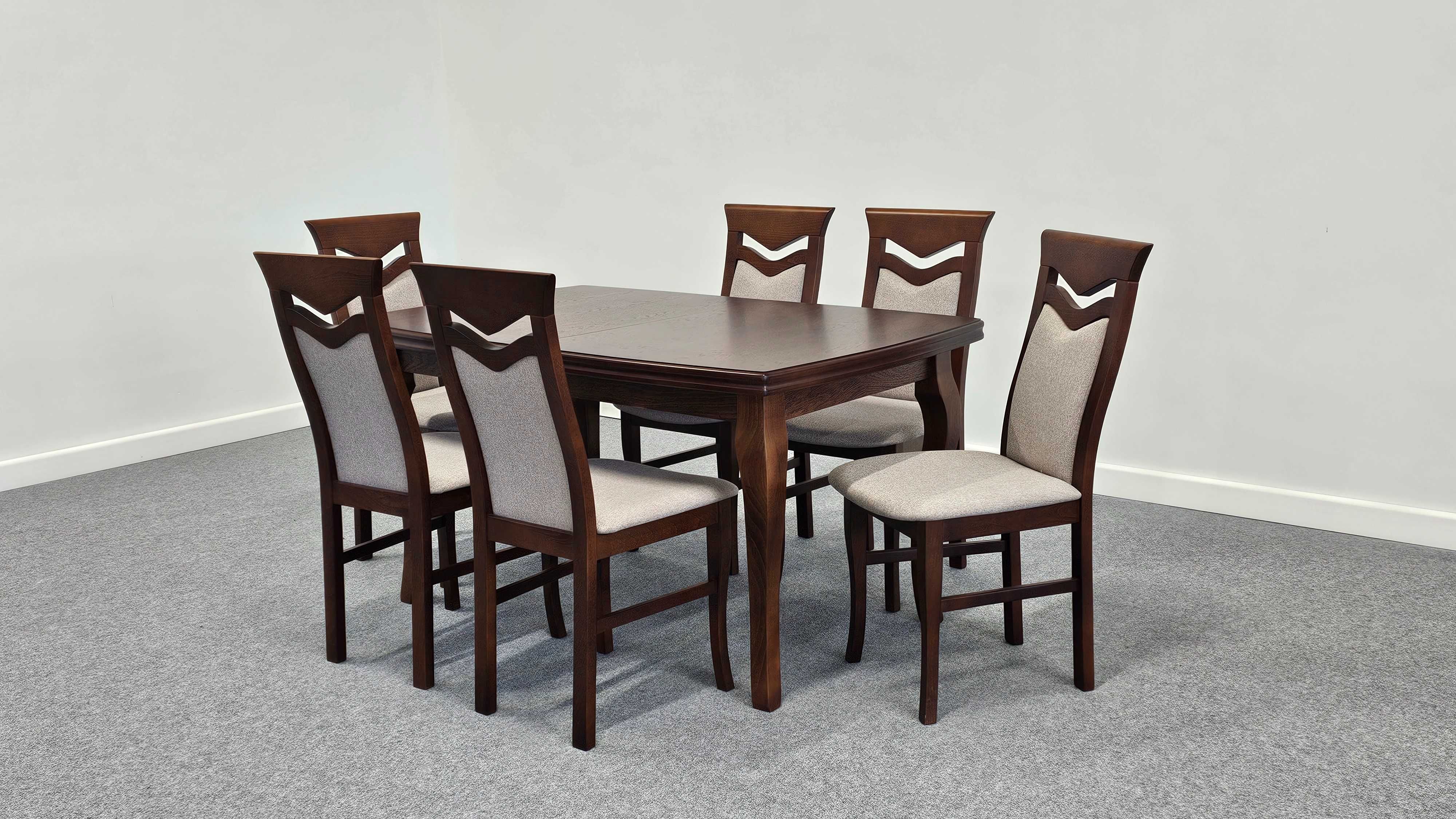 Krzesło tapicerowane wygodne eleganckie do jadalni mocne bukowe