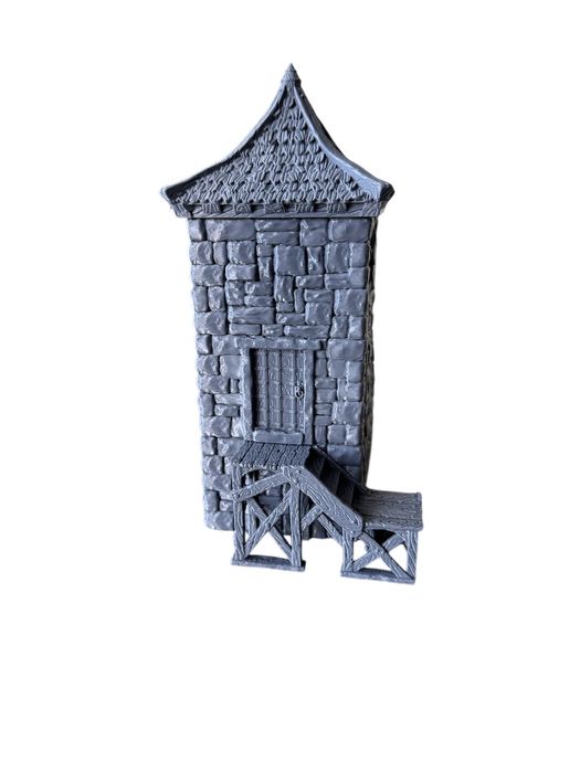 Kamienna wieża strażnicza, średnia, druk 3D do gier bitewnych