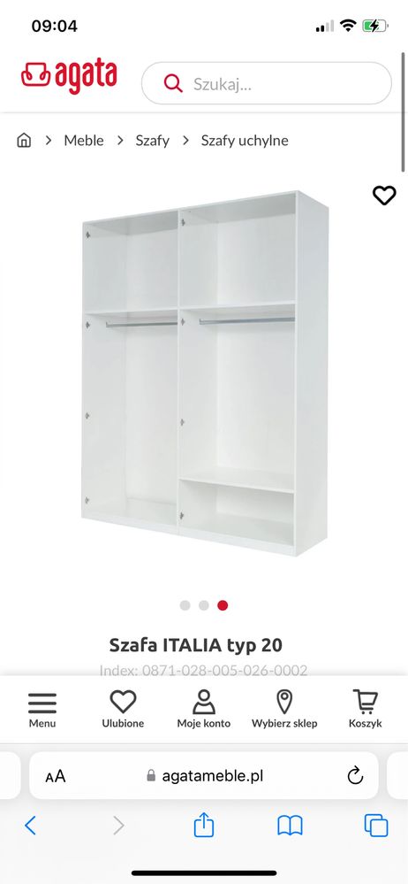 Szafa dwu drzwiowa italia typ 20 agata ikea + szafki nocne