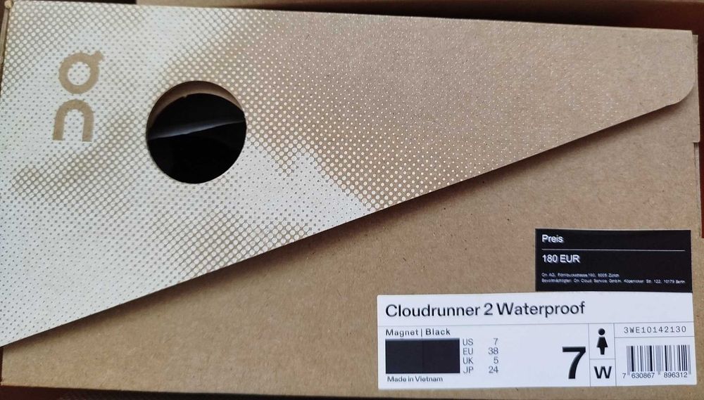 On Running Cloudrunner 2 Waterproof / buty nowe / R. 38