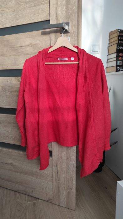 Sweter burgundowy z wełną XL