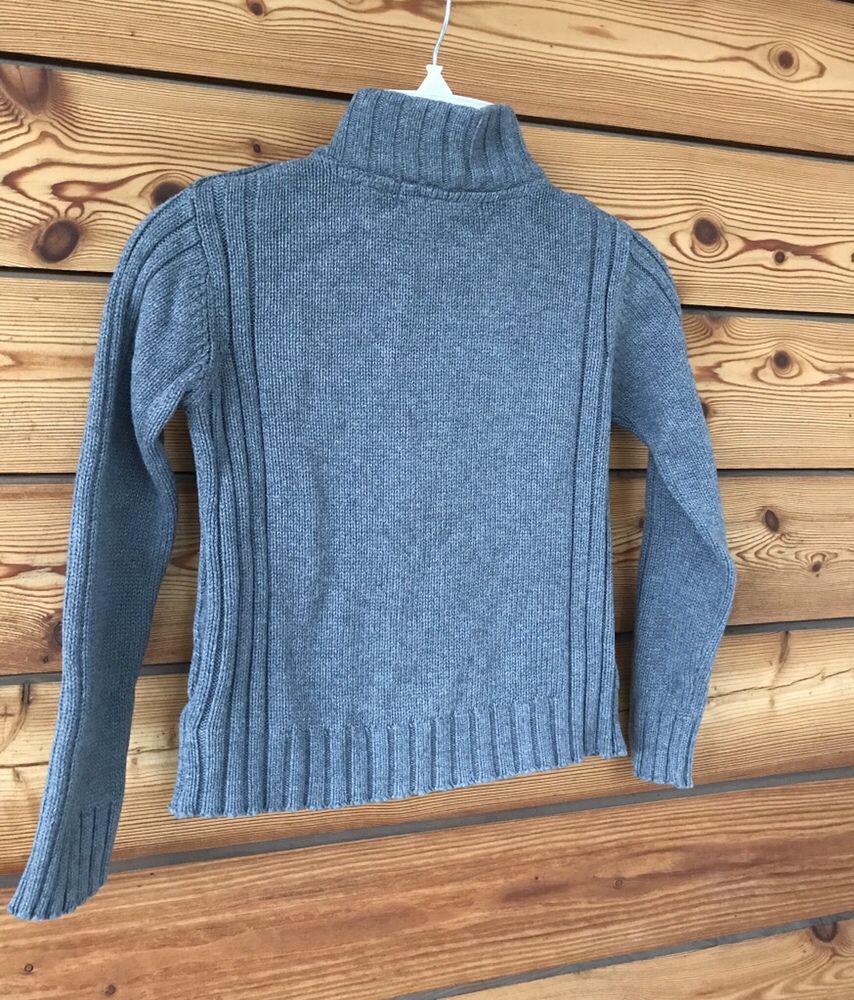 Super szary sweter 110 cm (5 lat) jak nowy śliczny na suwak