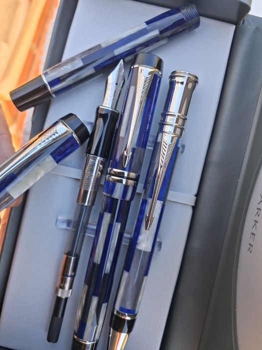 Canetas Parker Duofold Mosaic azul