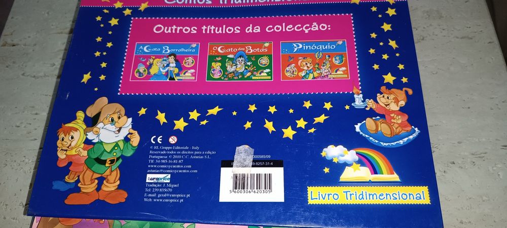 livro banda desenhada branca de neve, livro trimensional