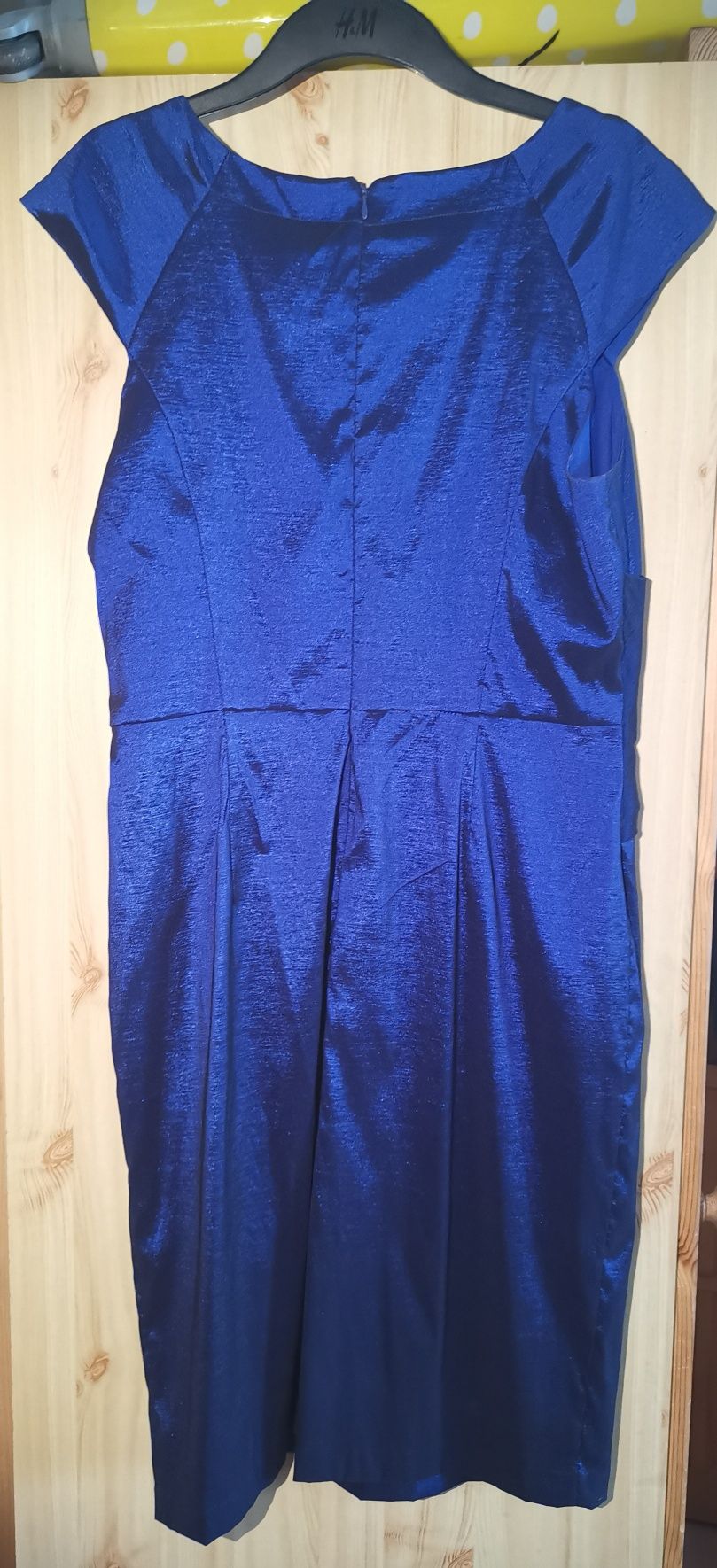 Suknia Sukienka granatowa niebieska XL sylwester wesele bal chaber
