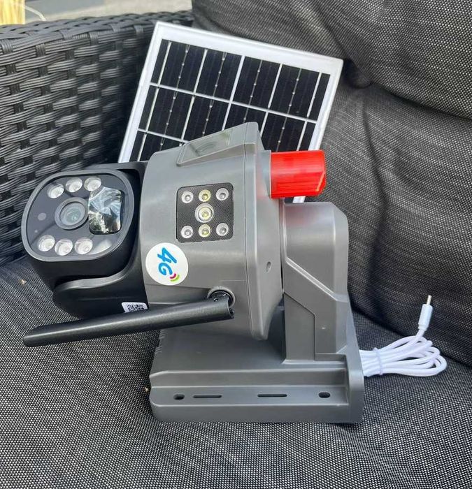 Тройной экран уличная IP 4G камера с солнечной панелью видеонаблюдение