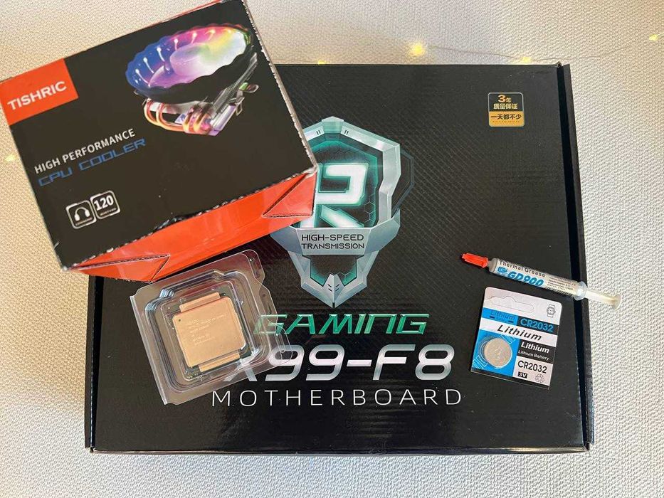 Супер комплект ! Huananzhi X99-F8 + E5-2680 v3 + Top Flow TISHRIC Led