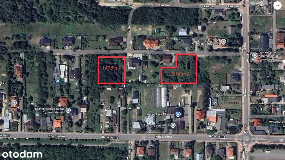 Działka o powierzchni 1816m2 /1498m2 w  Wieliszewie