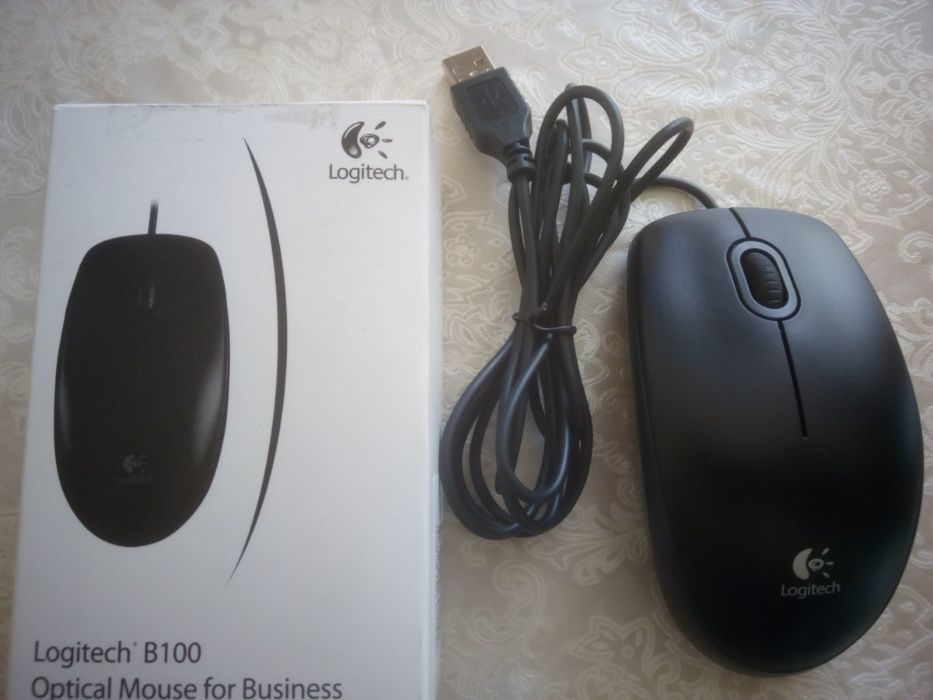 Мышь Logitech USB B100 Black