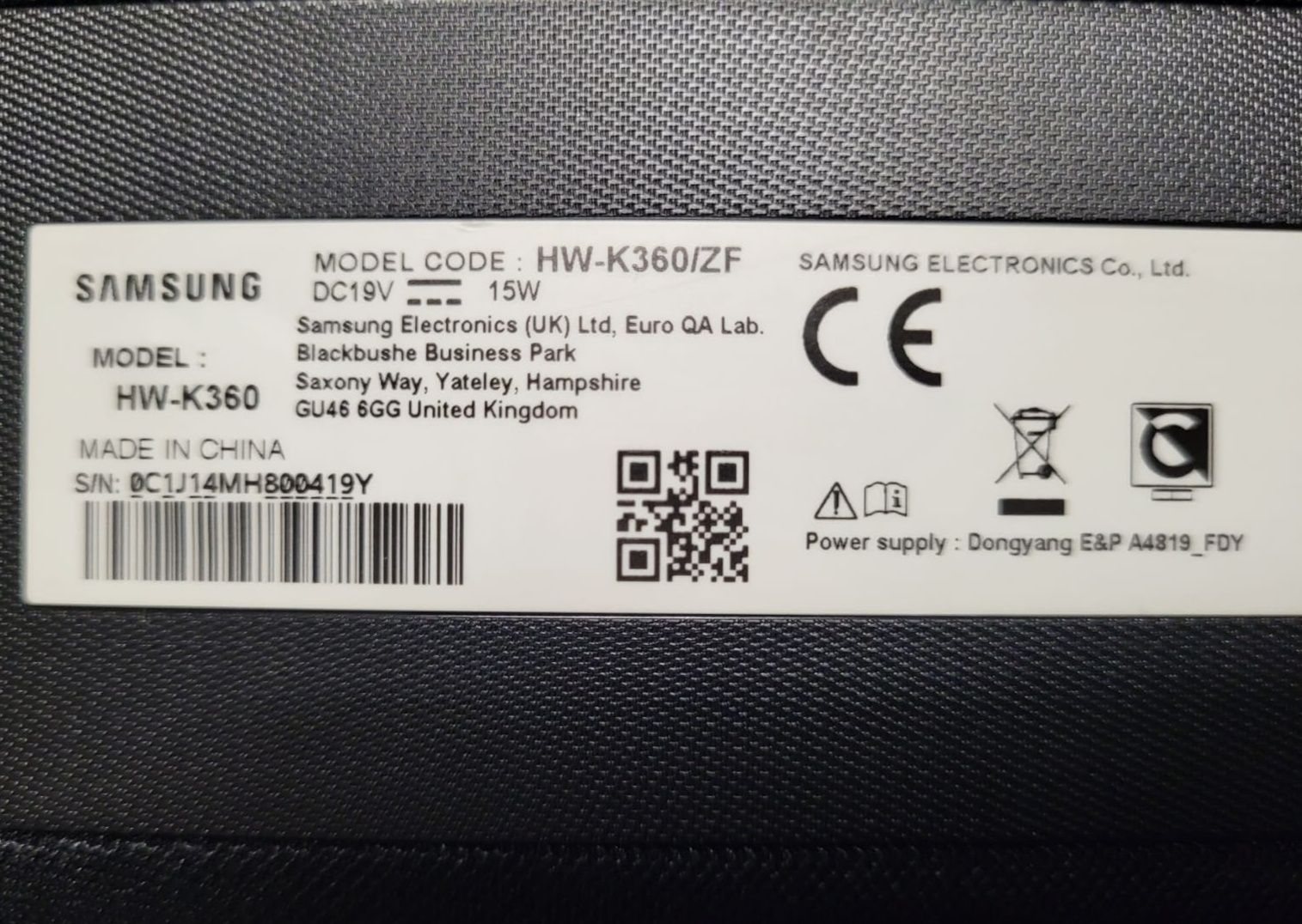 Sound bar Samsung HW-K360/ZF