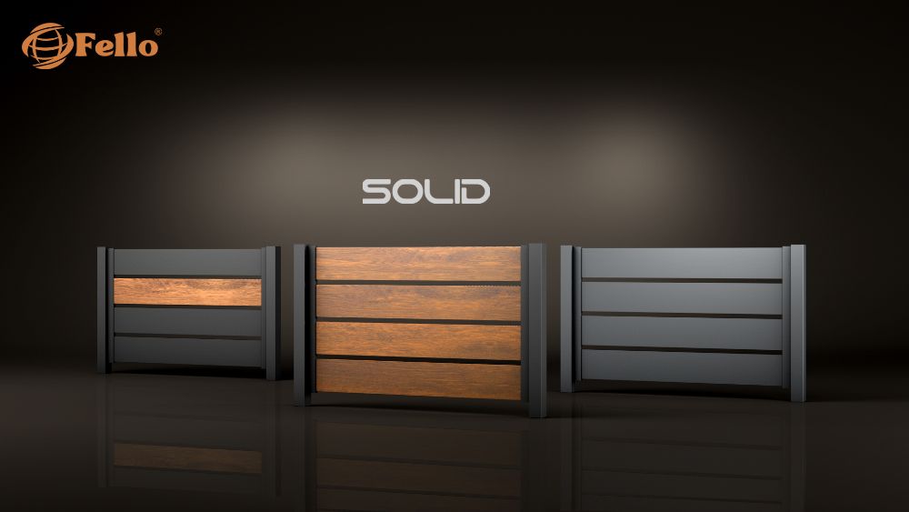 Przęsło Ogrodzeniowe Płot Ogrodzenie Aluminiowe Nowoczesne Panel SOLID