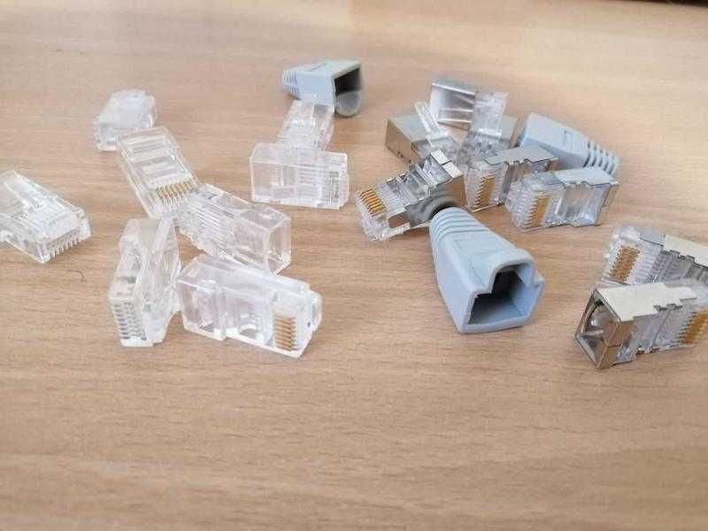 Разъем Ethernet RJ45  вилка PIN:8 экранированный и неэкранированный