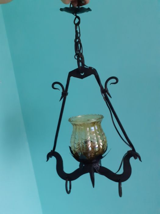 Lampa kinkiet kuta wisząca metalowa E27 zestaw klosz