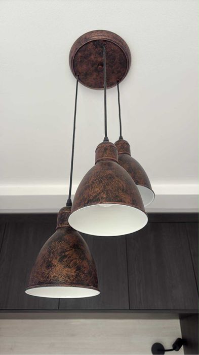 PILNE żyrandol Lampa 3punktowa miedziana