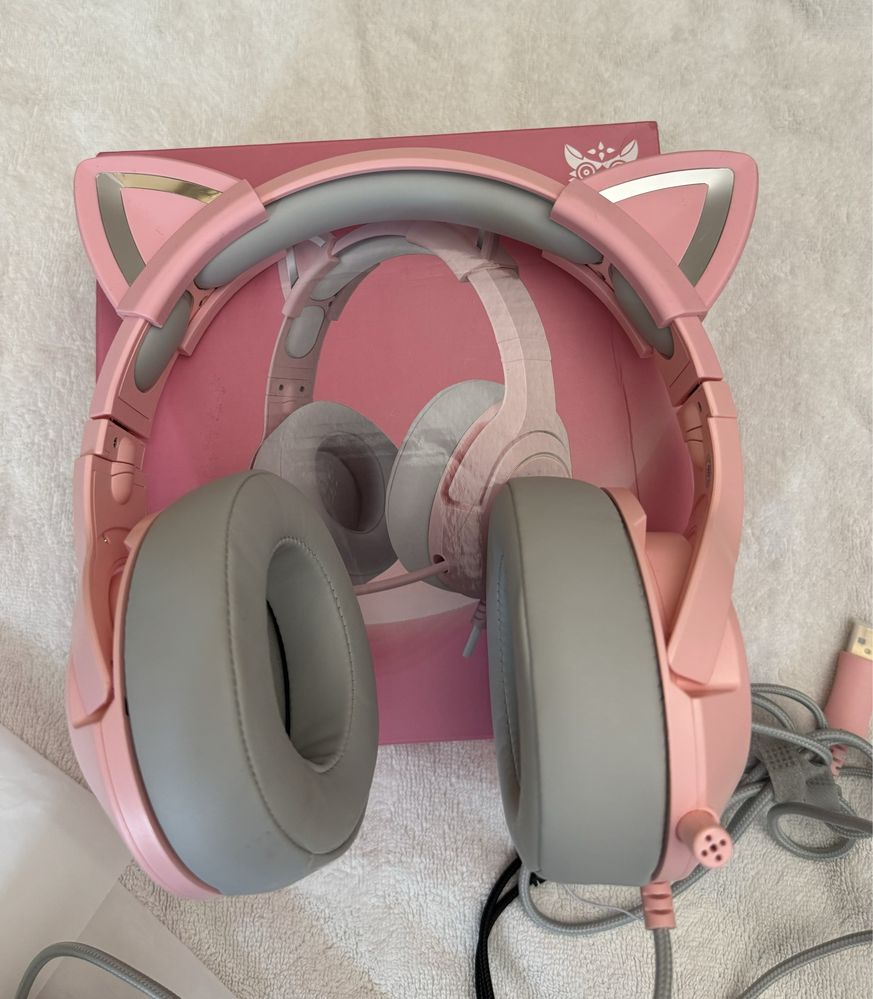 Навушники Onikuma K9 Cat Ear 3.5mm Pink.