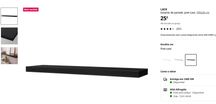 Estante de parde 190cm x 26cm, fixação invisível - IKEA
