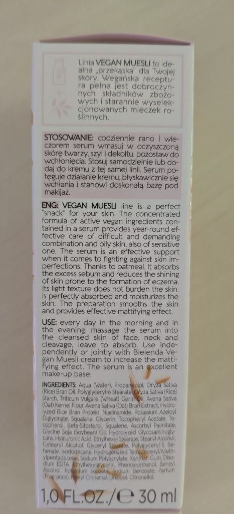 VEGAN MUESLI Serum matujące dla cery mieszanej - 30 ml